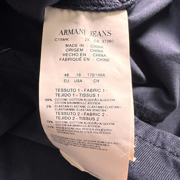 Vintage Armani Jeans Corduroy Long Sleeve Shirt Jacket Dark Navy Unisex - Picture 9 of 11